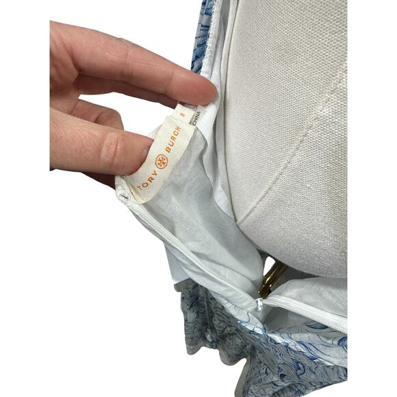 Tory Burch White Ellora Crisscross-Back High-Low Midi Dress Runway - Picture 12 of 12